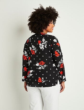 Tunique droite courte fleurie