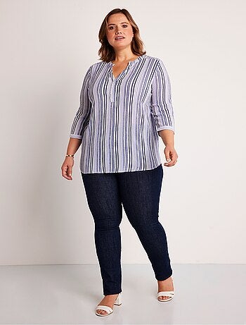 Tunique droite longue rayée brillant - Afibel