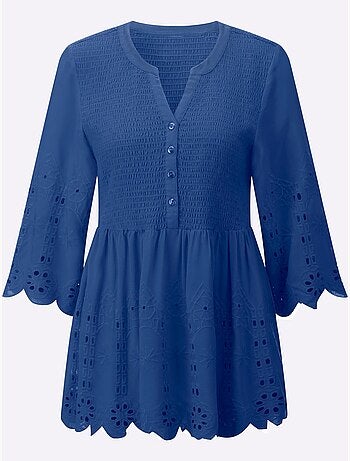 Tunique en dentelle avec col V et manches évasées - Taille standard - Witt