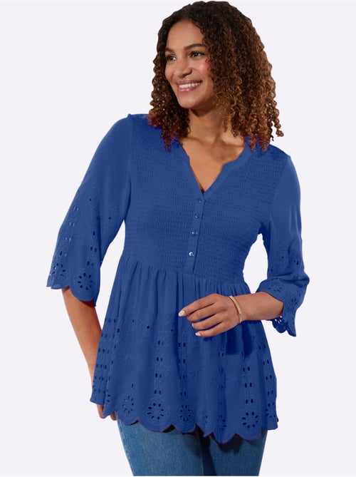 Tunique en dentelle avec col V et manches 3/4 - Taille standard - Witt - Kiabi Tunique en dentelle avec col V et manches 3/4 - Taille standard - Witt - Kiabi
