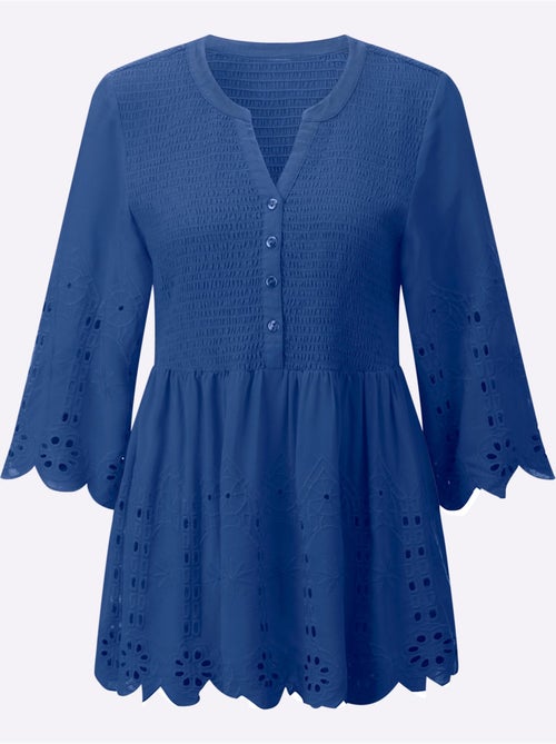 Tunique en dentelle avec col V et manches 3/4 - Taille standard - Witt - Kiabi Tunique en dentelle avec col V et manches 3/4 - Taille standard - Witt - Kiabi