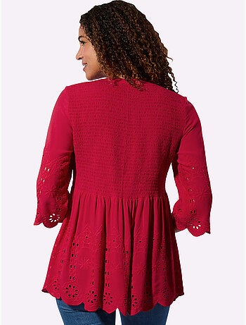 Tunique en dentelle avec col V et manches évasées - Taille standard - Witt