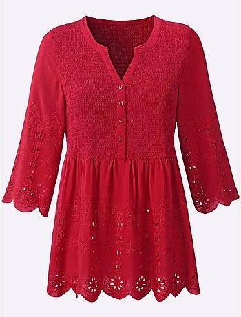 Tunique en dentelle avec col V et manches évasées - Taille standard - Witt