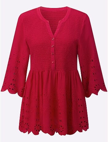 Tunique en dentelle avec col V et manches évasées - Taille standard - Witt