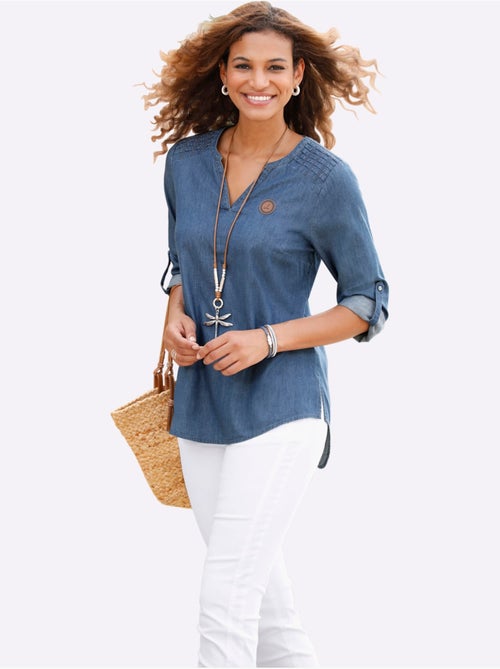 Tunique en jean pur coton - taille standard - witt - Kiabi Tunique en jean pur coton - taille standard - witt - Kiabi