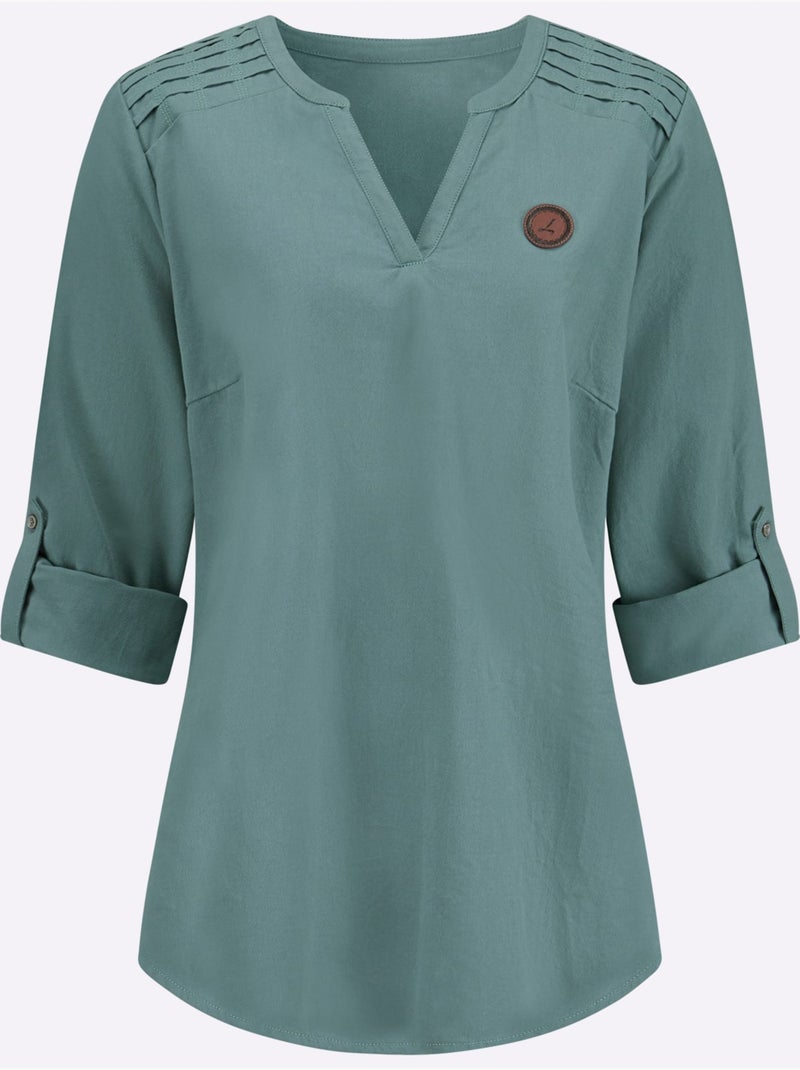 Tunique en jean pur coton - taille standard - witt Vert jade - Kiabi