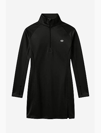 Tunique en maille à manches longues avec demi-col montant et zip tommy