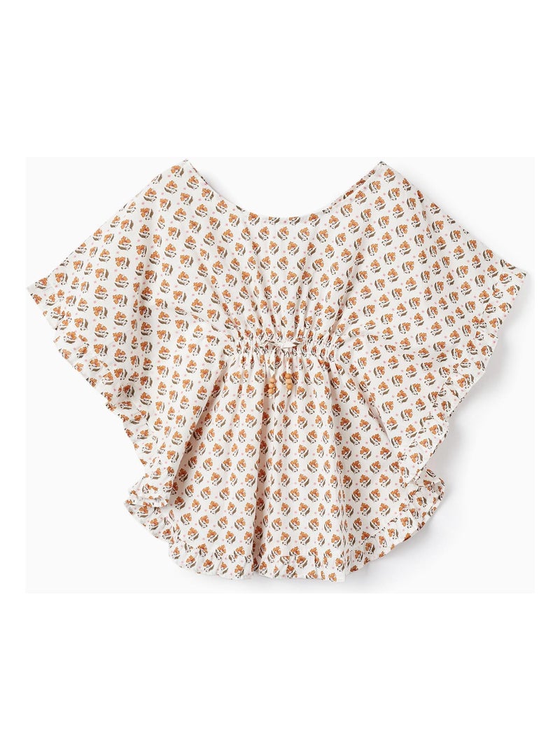 Tunique en style Kaftan avec motif floral Blanc - Kiabi