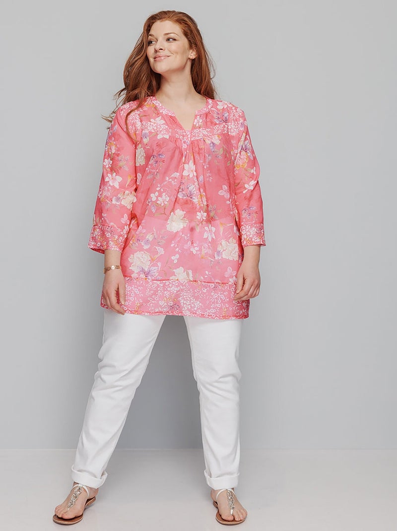 Tunique en voile imprimé - AFIBEL Rose fushia - Kiabi