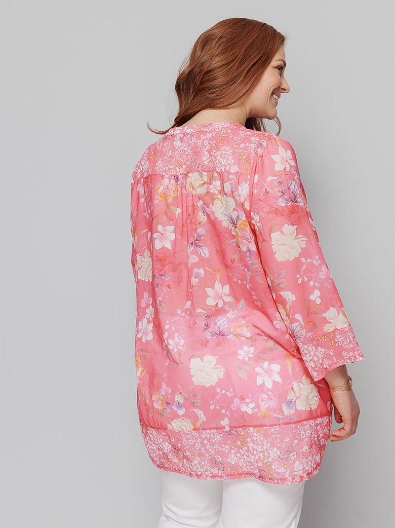 Tunique en voile imprimé Rose fushia - Kiabi