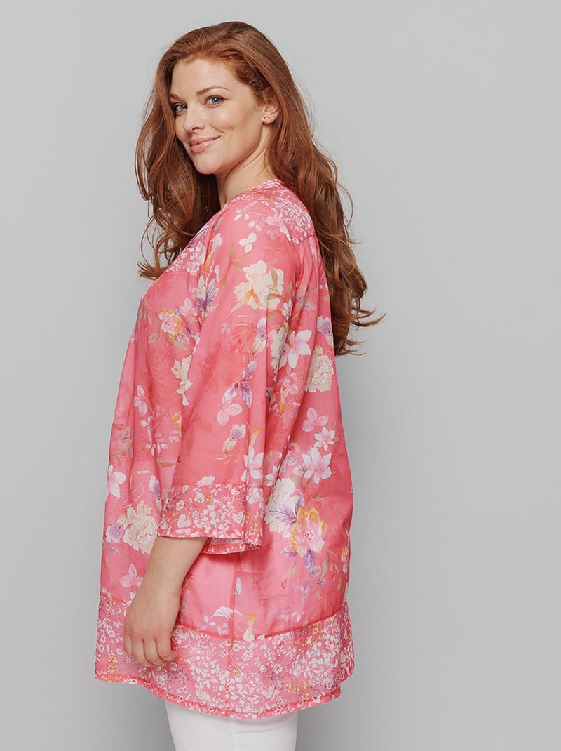 Tunique en voile imprimé Rose fushia - Kiabi