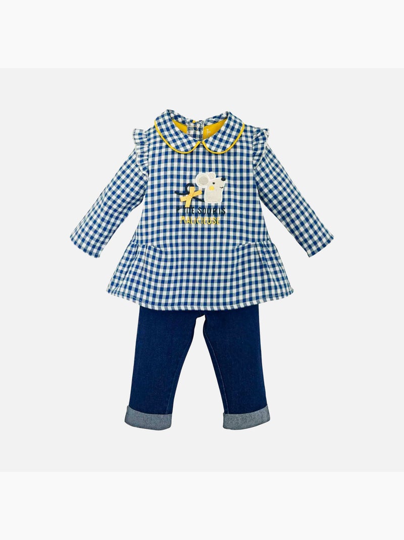 TUNIQUE ET PANTALON BEBE MARINE Bleu - Kiabi