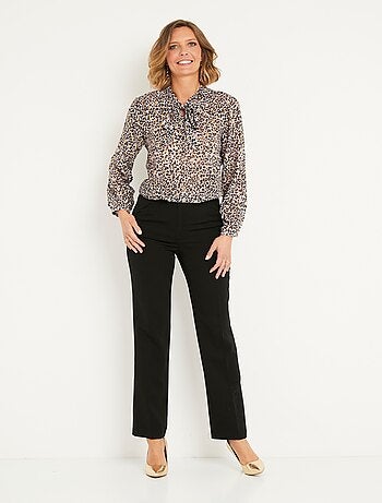 Tunique évasée voile imprimé léopard brillant