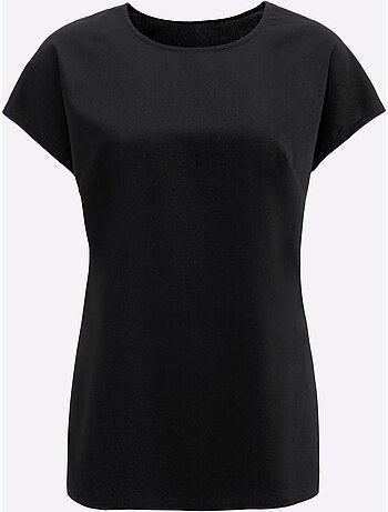 Tunique femme avec col rond et mancherons arrondis au dos - Taille standard - Moda Vilona