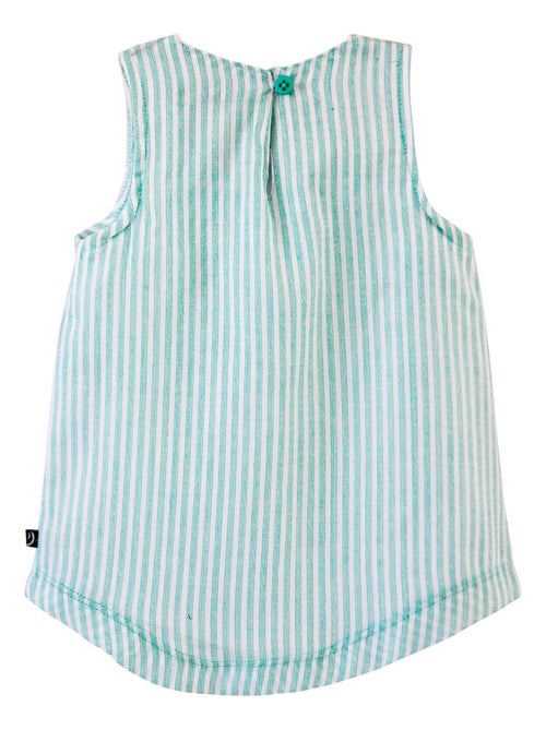 TUNIQUE FILLE RAYEE THE VERT - Kiabi