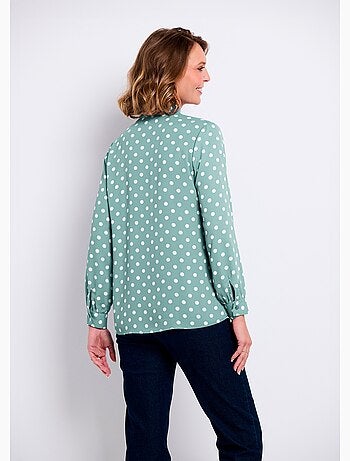 Tunique fluide col lavallière unie ou à pois - Afibel