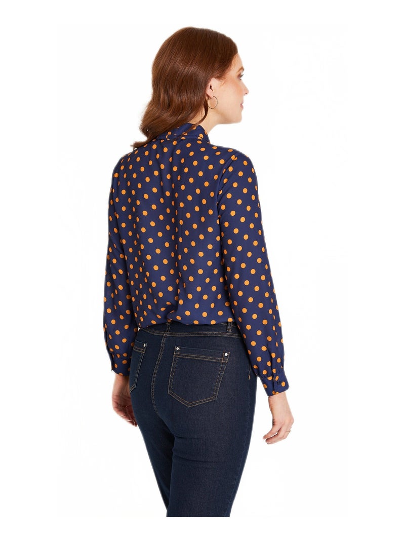 Tunique fluide col lavallière unie ou  à pois Multicolore - Kiabi