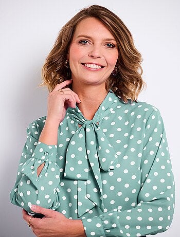 Tunique fluide col lavallière unie ou à pois