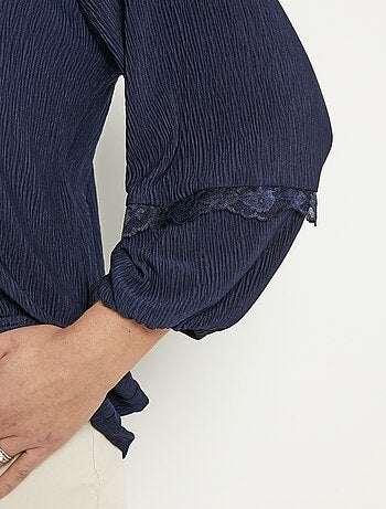 Tunique fluide, col rond avec liens