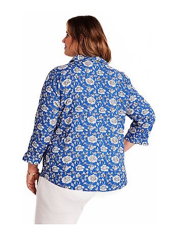 Tunique fluide longue évasée fleurie - Afibel