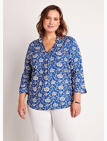 Tunique fluide longue évasée fleurie - Afibel