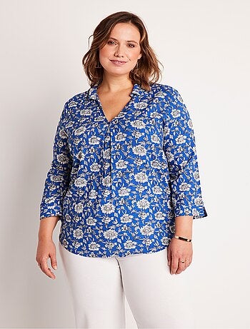 Tunique fluide longue évasée fleurie - Afibel
