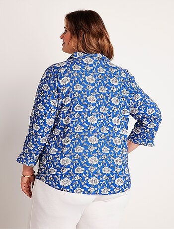 Tunique fluide longue évasée fleurie - Afibel