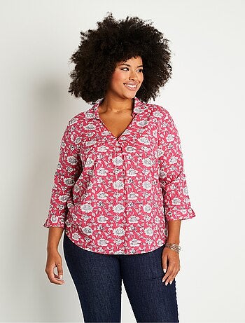 Tunique fluide longue évasée fleurie - Afibel