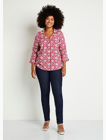 Tunique fluide longue évasée fleurie - Afibel