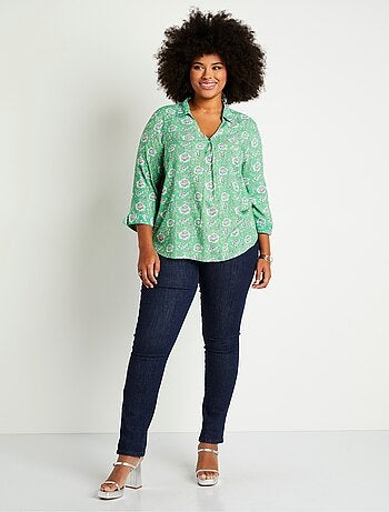 Tunique fluide longue évasée fleurie - Afibel