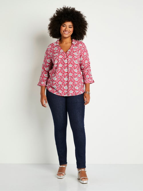 Tunique fluide longue évasée fleurie - Kiabi