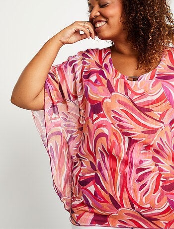 Tunique fluide longue motif feuilles - Afibel