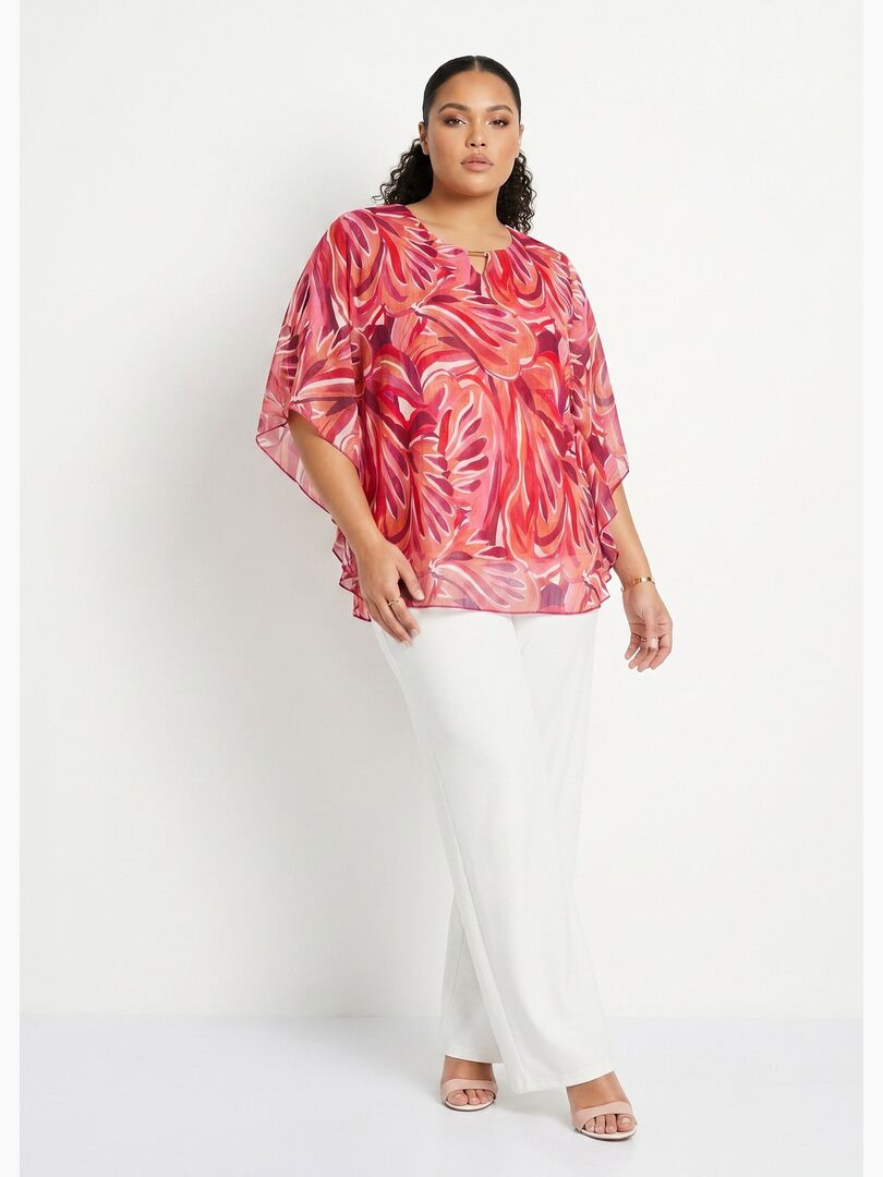 Tunique Fluide TERA BORA En Voile, Beige, Taille 42/44, Pour Femme, été