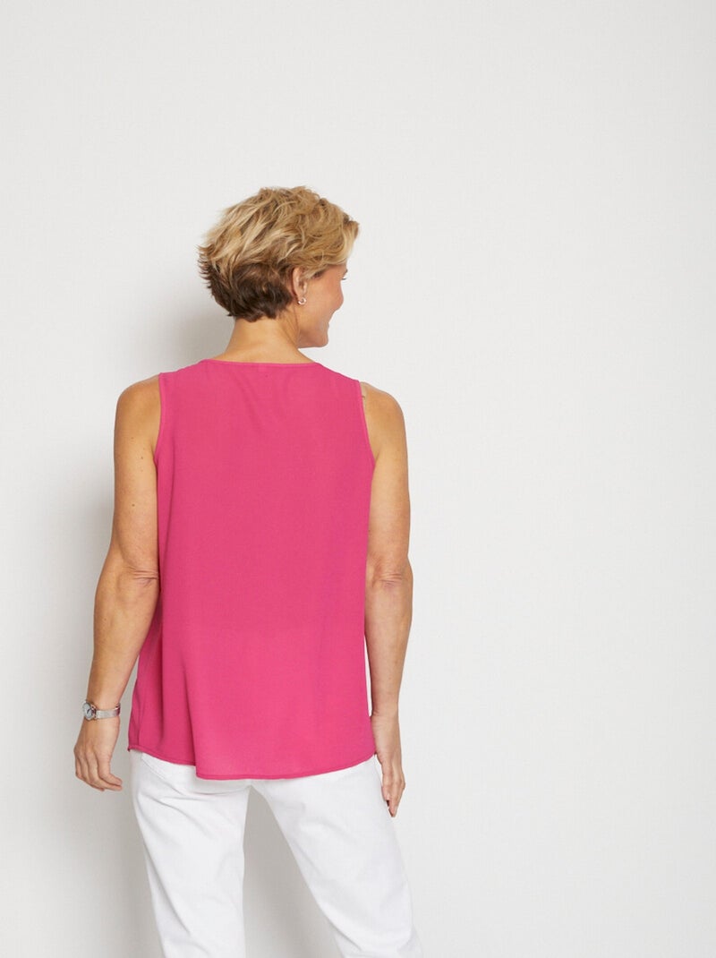 Tunique fluide longue sans manches Rose fushia - Kiabi