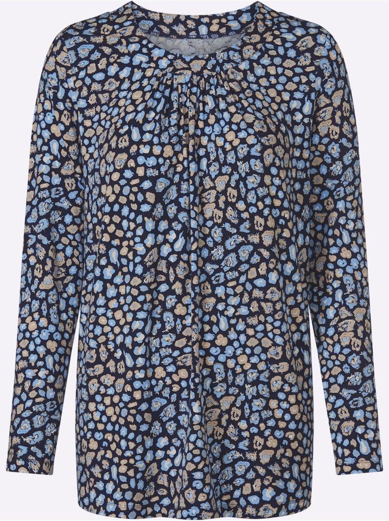 Tunique Fronce Légère à L'encolure - Taille Standard - Witt Bleu marine - Kiabi