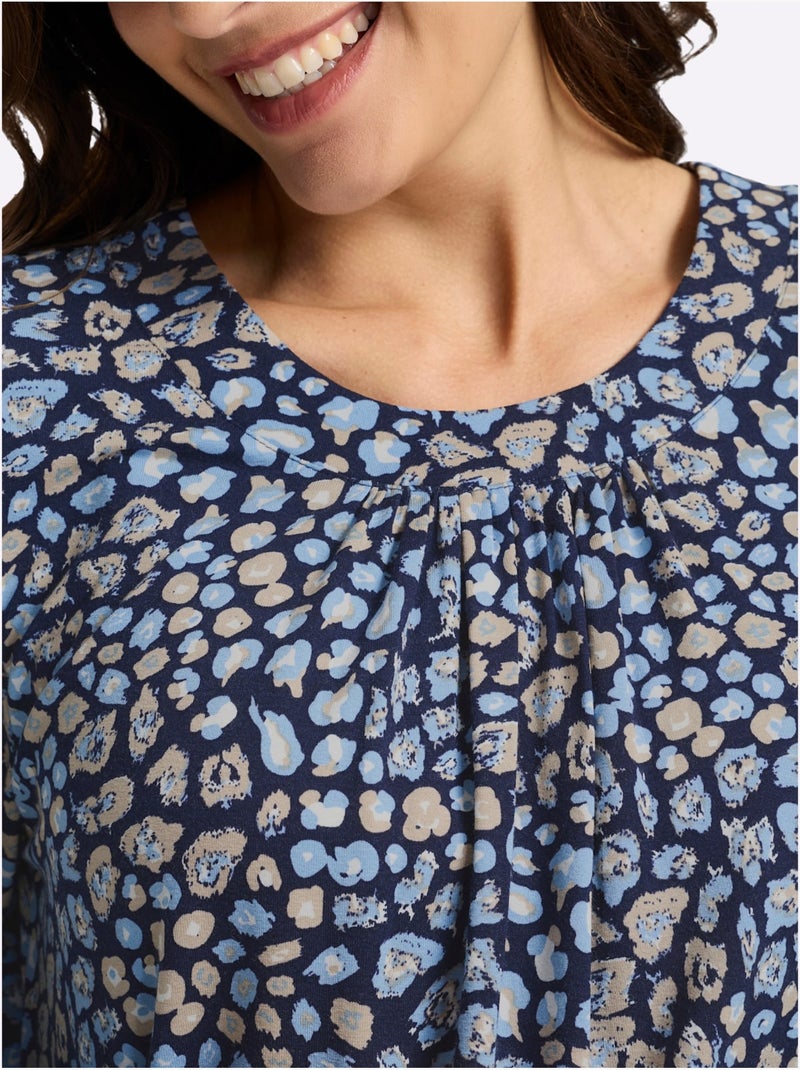 Tunique Fronce Légère à L'encolure - Taille Standard - Witt Bleu marine - Kiabi