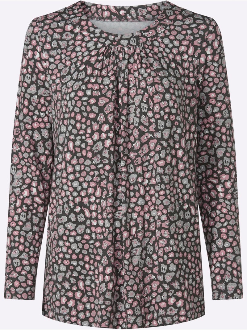 Tunique fronce légère à l'encolure - taille standard - witt Gris Rose - Kiabi