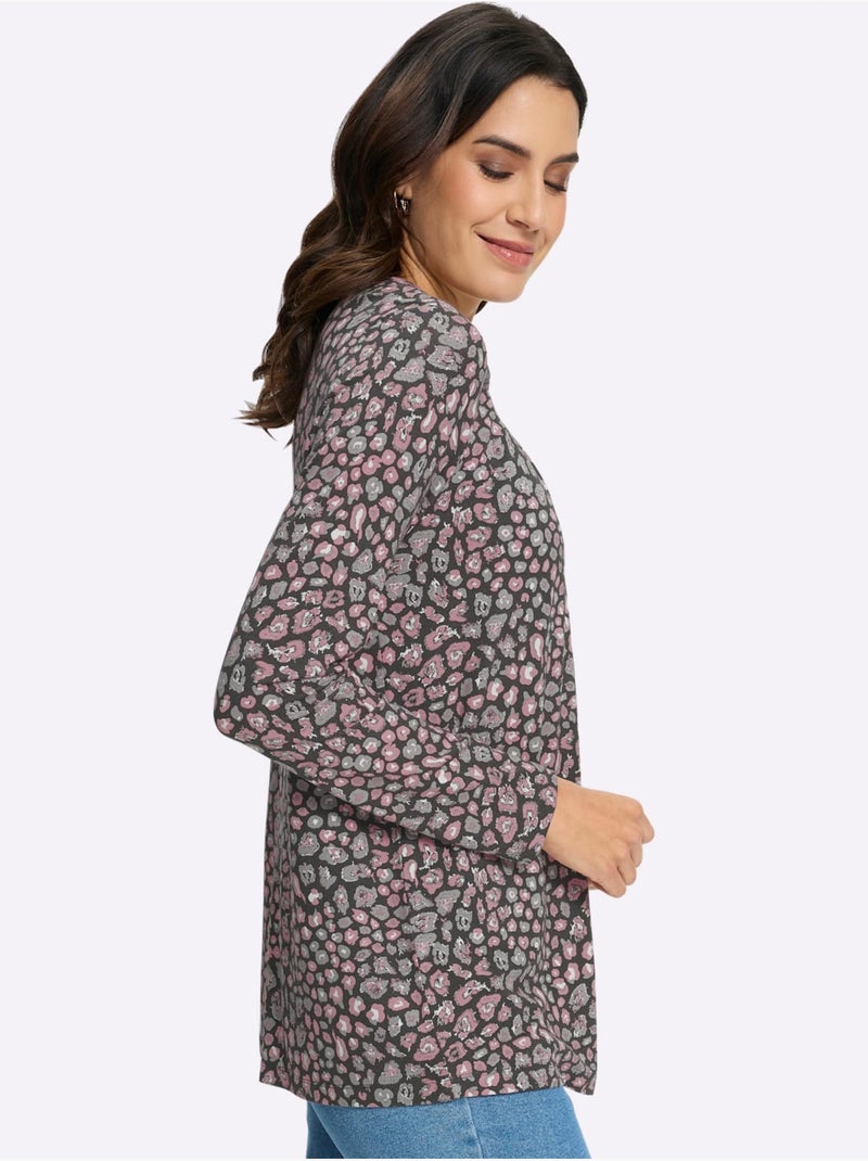 Tunique fronce légère à l'encolure - taille standard - witt Gris Rose - Kiabi