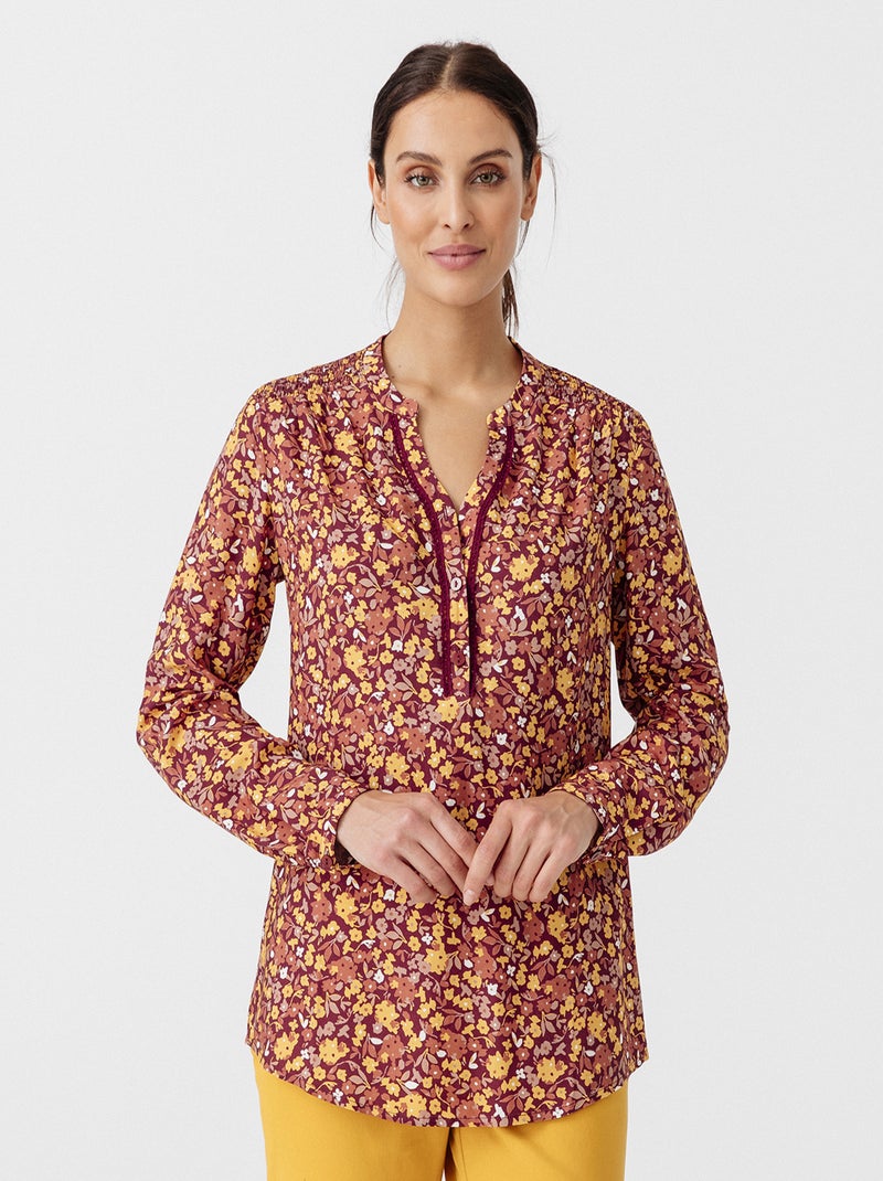 Tunique galon macramé - Damart Marron - Kiabi
