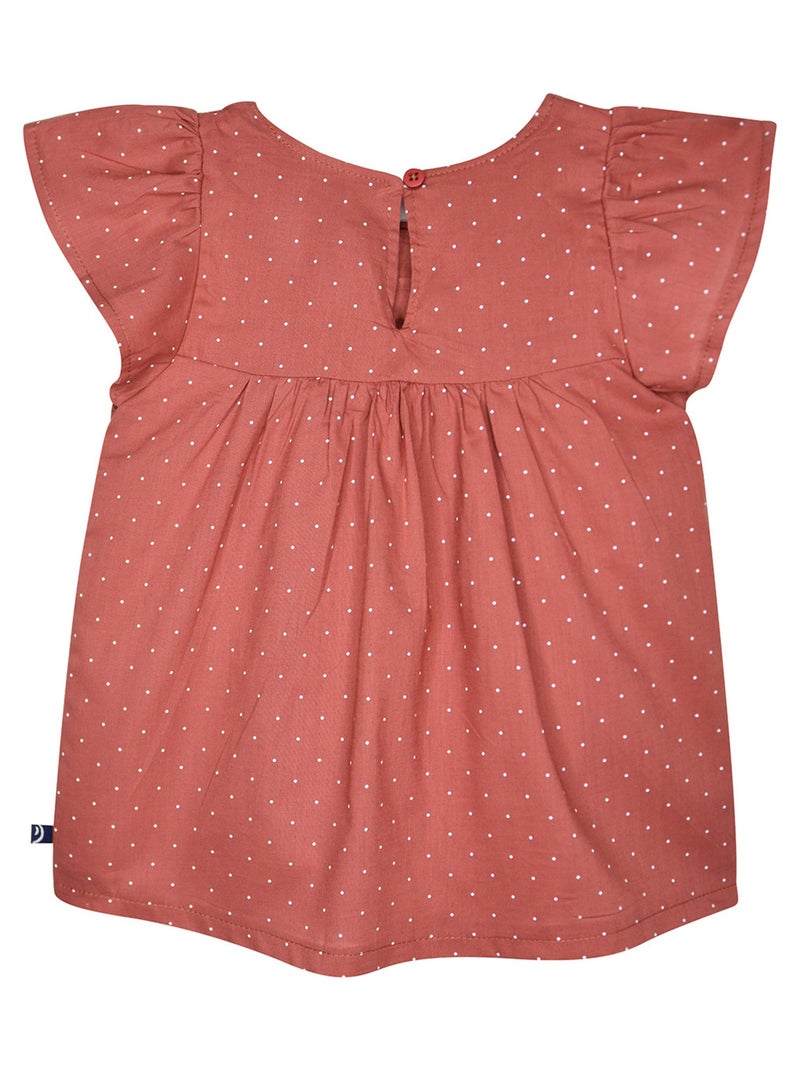 TUNIQUE GILBERTE VOILE MANCHES COURTES ENFANT Marron - Kiabi
