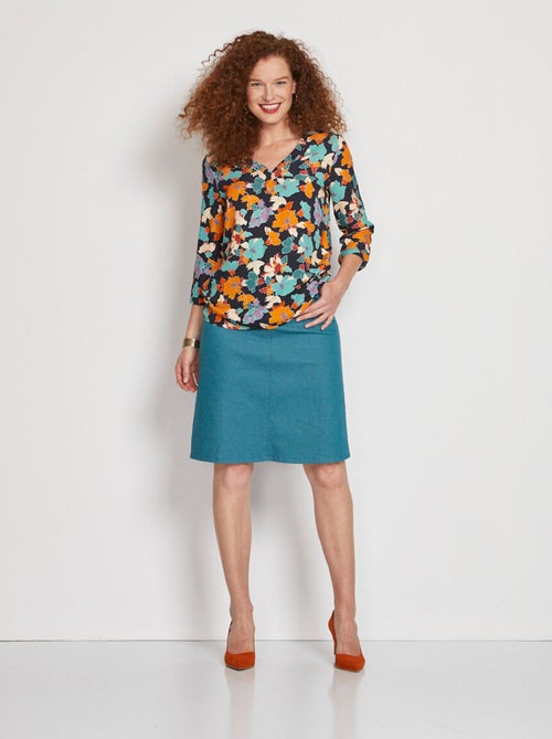 Tunique imprimé floral manches 3/4 - Kiabi