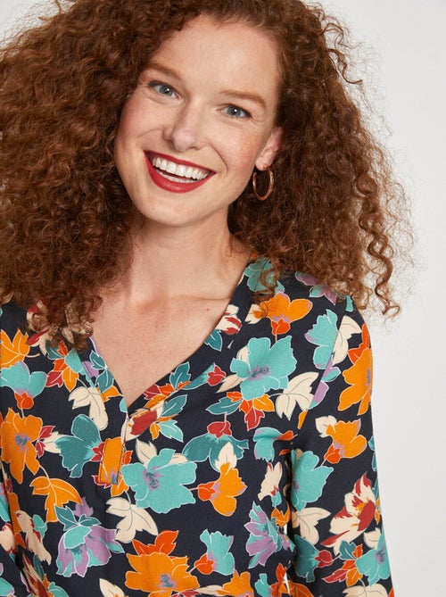 Tunique imprimé floral manches 3/4 - Kiabi