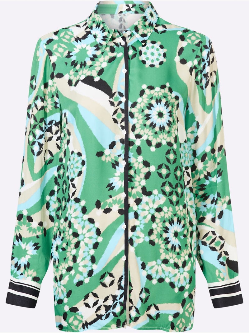 Tunique Imprimé Graphique - Taille Standard - Helline Noir Vert clair - Kiabi