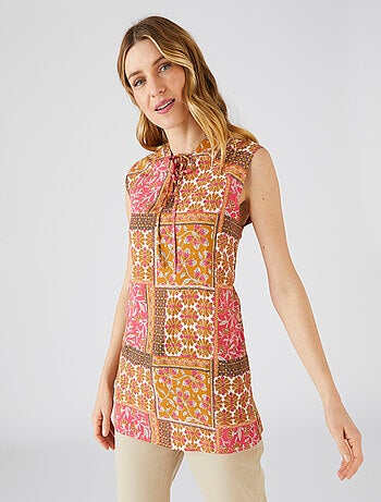 Tunique imprimé patchwork fleuri - damart
