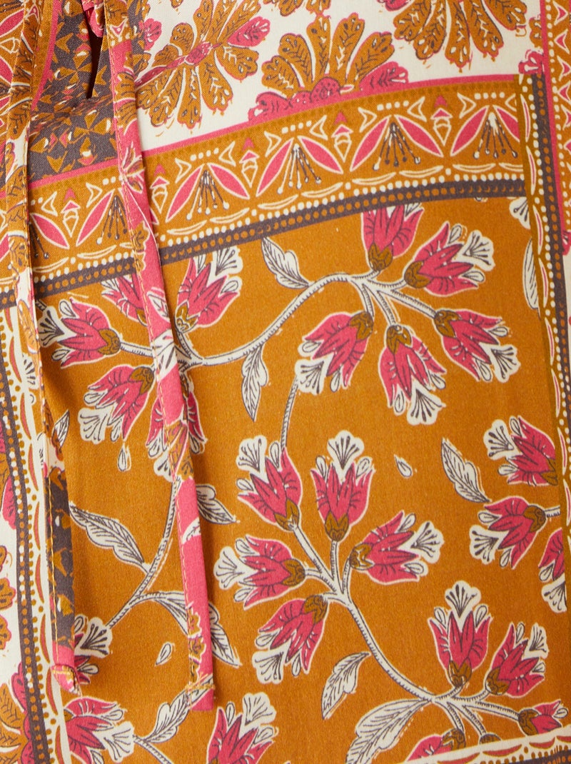 Tunique imprimé patchwork fleuri - damart Vert - Kiabi