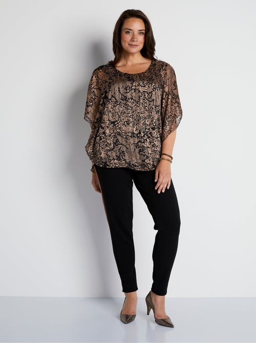 Tunique imprimée manches chauve-souris - Kiabi