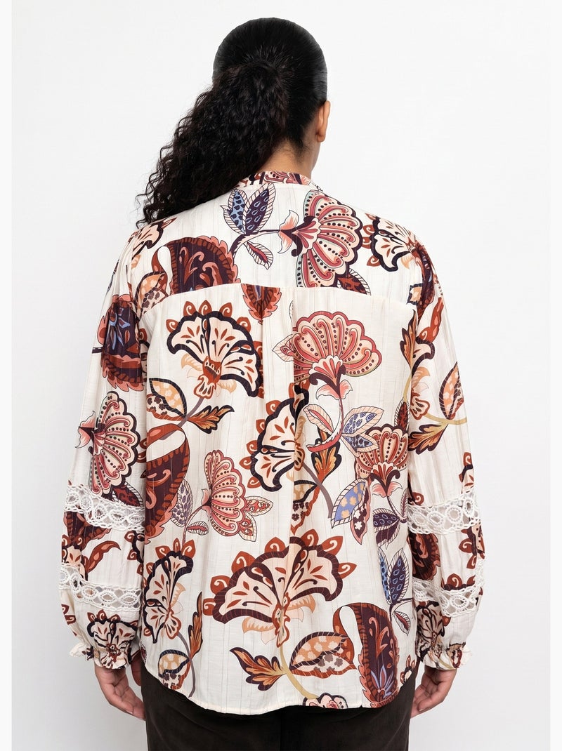 Tunique inspi cachemire détails macramé - afibel Ecru - Kiabi