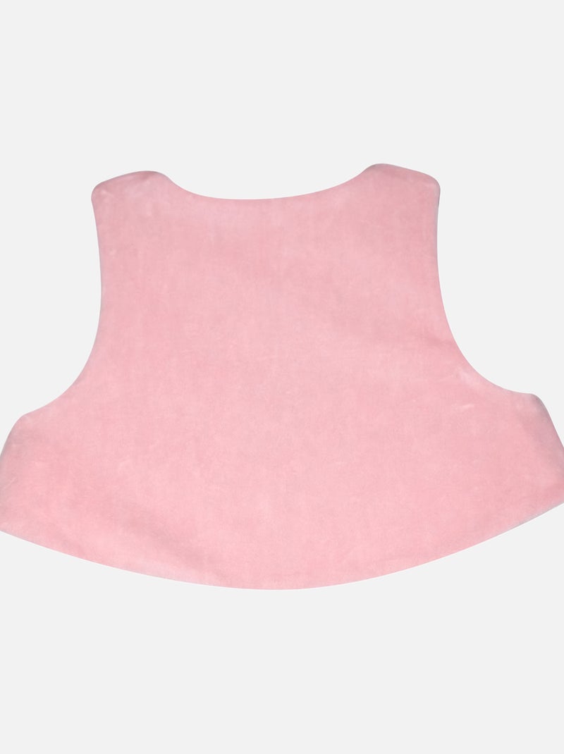 TUNIQUE JEGGING GILET SANS MANCHES MAÏA MAILLE BEBE Rose - Kiabi