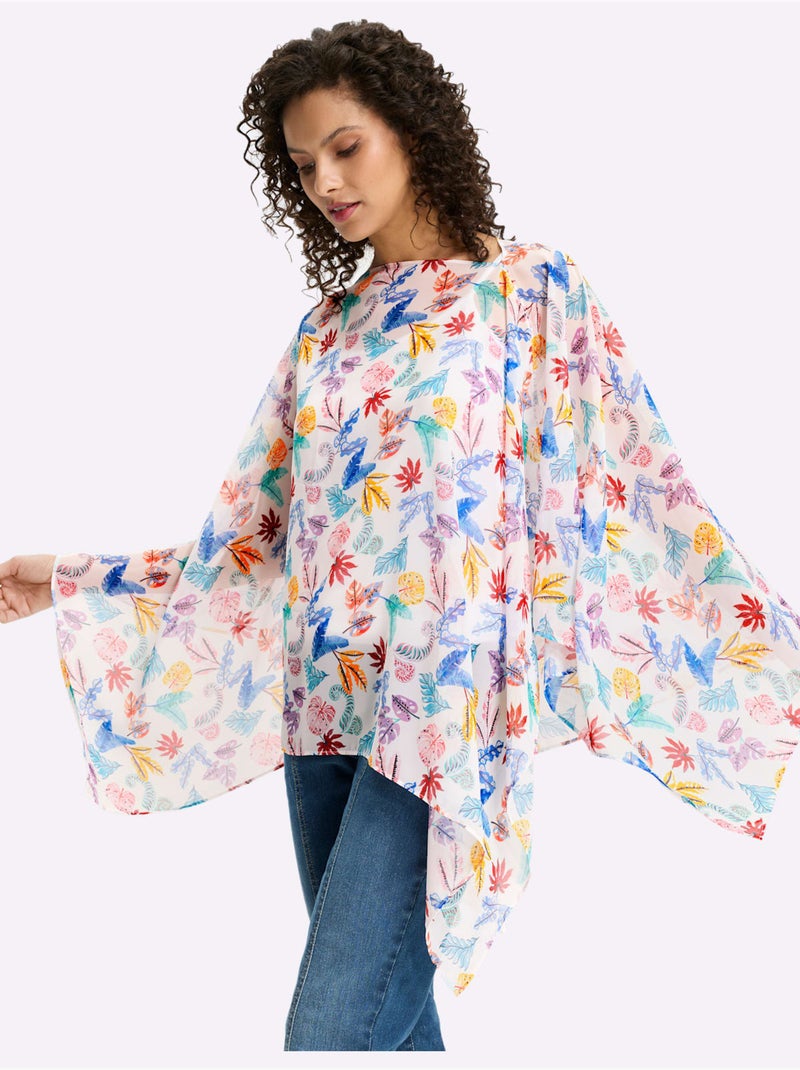 Tunique Joli Imprimé Feuilles - Taille Standard - Helline Corail - Kiabi