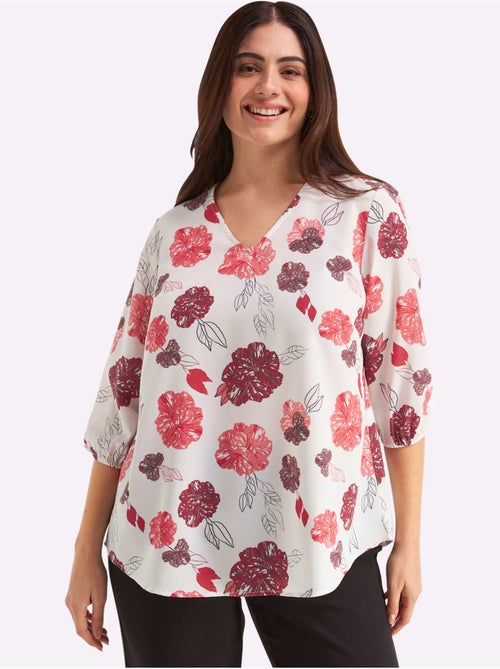 Tunique Joli Motif Floral - Taille Standard - Sheego - Kiabi Tunique Joli Motif Floral - Taille Standard - Sheego - Kiabi